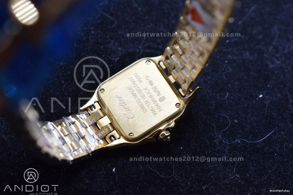 Full 1000 Best Full YG On Edition White YG Quartz BVF Bracelet Panthère Compact 1:1 22mm Ronda Dial 0417